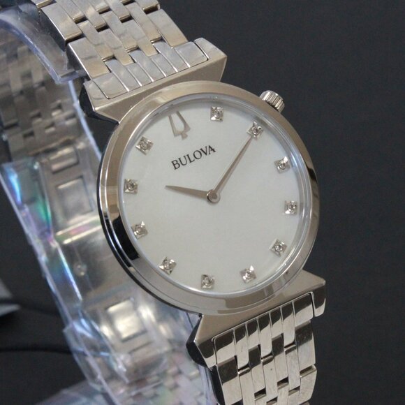 Bulova Ladies Regatta Quartz Watch MOP Dial 11 Diamond Indicese Classic 2 Hander - Picture 5 of 13